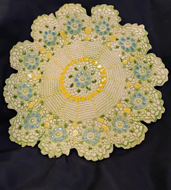Handcrafted Decorative Large Doily Flower Plate