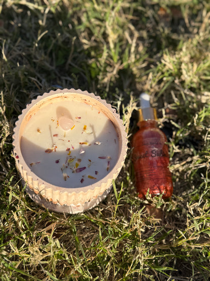 Valentine’s Candle + Body Oil Set