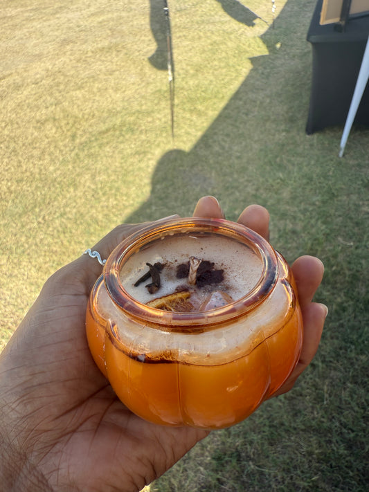 Glass Pumkin Candle