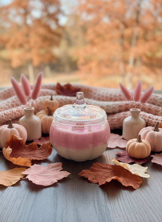 Clear Two-Tone Pumpkin Candle