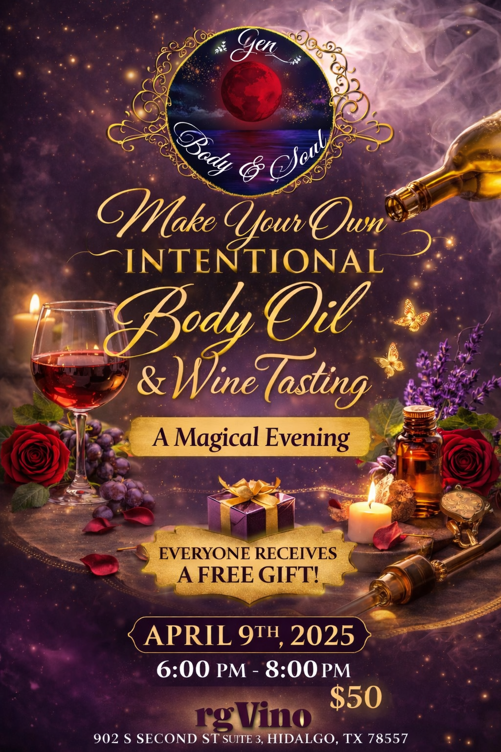 Sip, Blend & Glow 🍷✨
Body Oil Making Class + Wine Tasting Experience