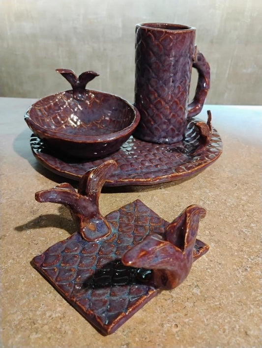 Enchanting 4 Piece Mermaid Dinner Set