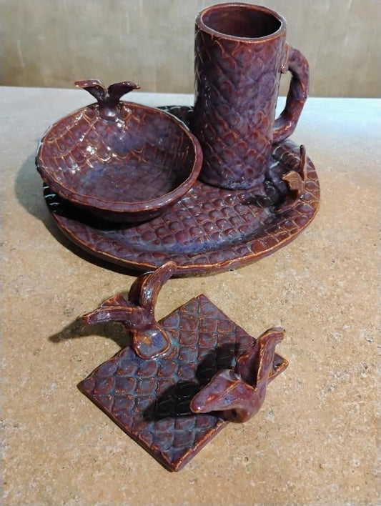 Enchanting 4 Piece Mermaid Dinner Set