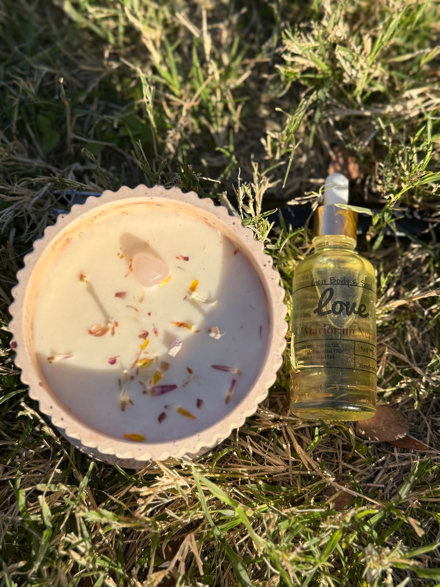 Valentine’s Candle + Body Oil Set