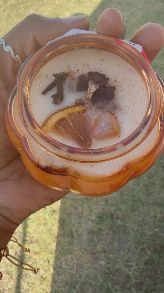 Glass Pumkin Candle